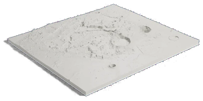 Aristarchus crater model, low angle