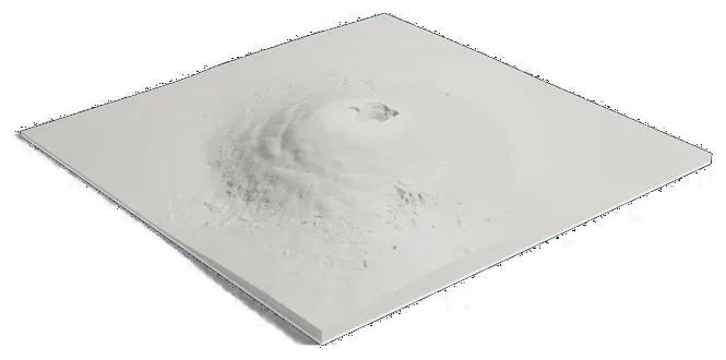 Ascraeus Mons model, low angle