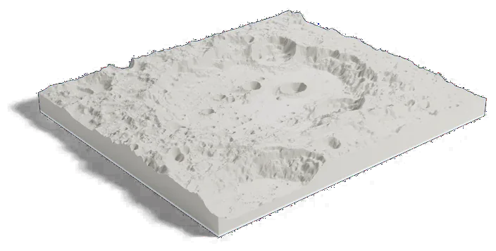 Clavius crater model, low angle