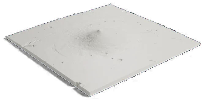 Elysium Mons model, low angle