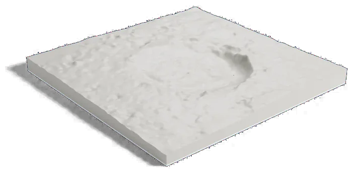 Endeavour crater model, low angle