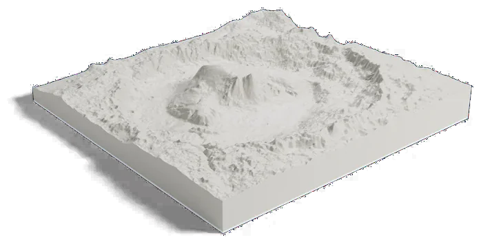Gale crater and Mount Sharp model, low angle
