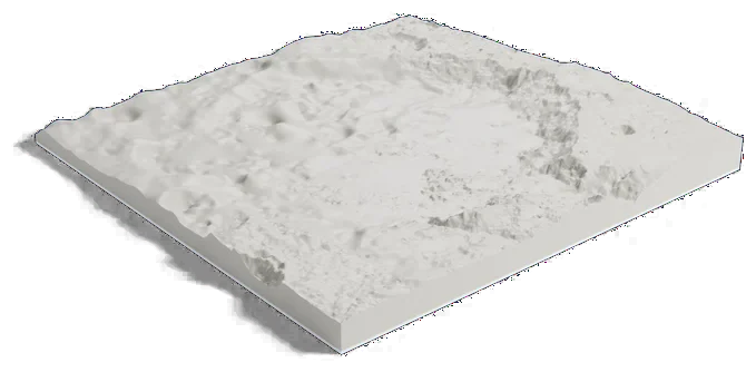 Gusev crater model, low angle