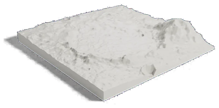 Jezero crater model, low angle