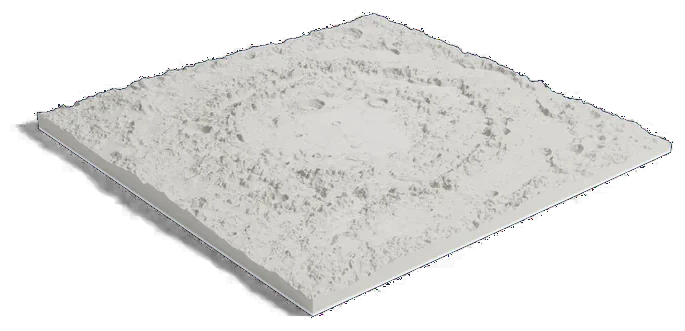 Mare Orientale model, low angle