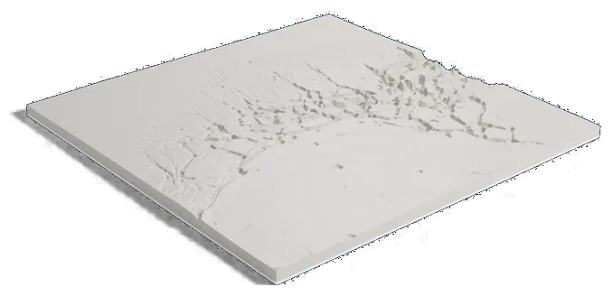 Noctis Labyrinthus model, low angle