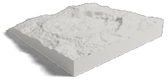 Occator crater model, low angle