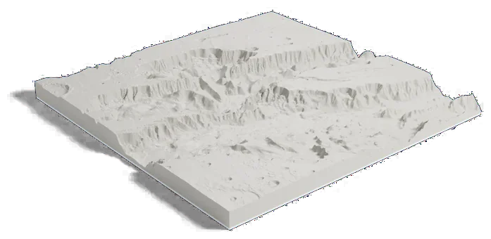 Valles Marineris model, low angle
