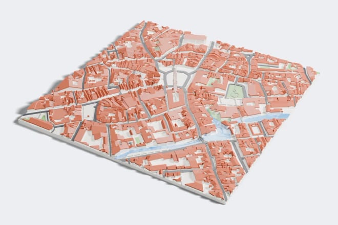 O centro histórico de Bruges, com os telhados impressos na própria cor.